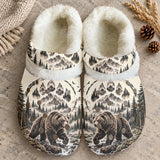 Mountain Bear Native American-Inspired Classic Clogs with Fleece Shoes BSm042