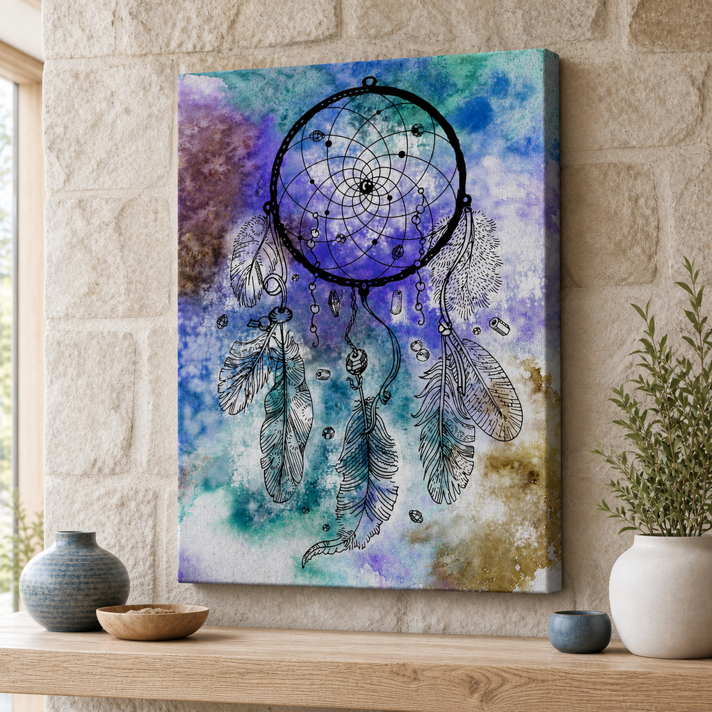 Mystic Dreamcatcher Native American Canvas Wall GB-NAT00377