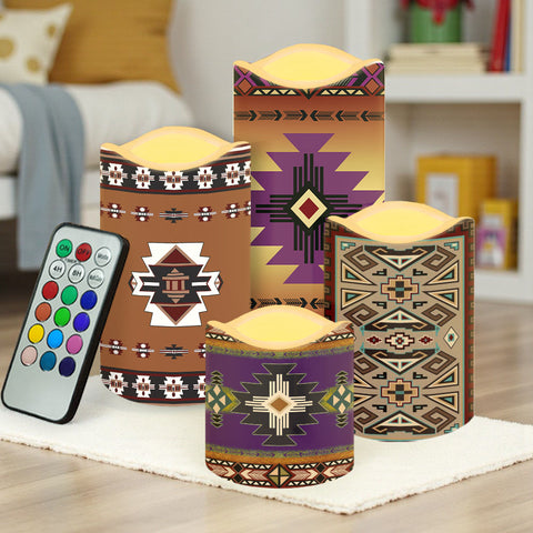 N7-01 Pattern Native American Bullet candles - Set of 4