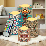 N7-05 Pattern Native American Bullet candles - Set of 4