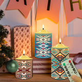 N7-05 Pattern Native American Bullet candles - Set of 3