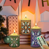 N7-06 Pattern Native American Bullet candles - Set of 3