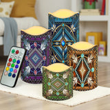 N7-06 Pattern Native American Bullet candles - Set of 4