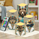 N7-07 Pattern Native American Bullet candles - Set of 4