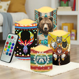 N7-13 Pattern Native American Bullet candles - Set of 4