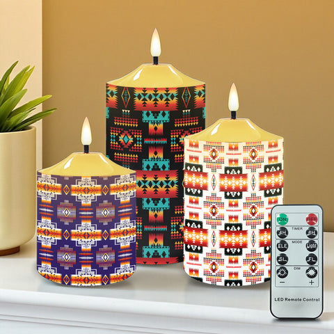 N7-15 Pattern Native American Bullet candles - Set of 3