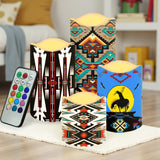 N7-16 Pattern Native American Bullet candles - Set of 4