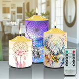 N7-19 Pattern Native American Bullet candles - Set of 3