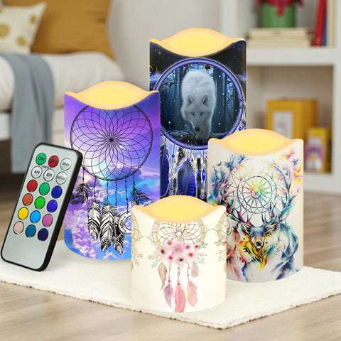 N7-19 Pattern Native American Bullet candles - Set of 4