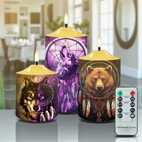 N7-20 Pattern Native American Bullet candles - Set of 3