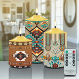 N7-21 Pattern Native American Bullet candles - Set of 3