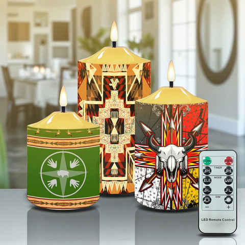 N7-22 Pattern Native American Bullet candles - Set of 4