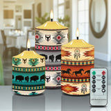N7-23 Pattern Native American Bullet candles - Set of 3