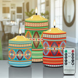 N7-25 Pattern Native American Bullet candles - Set of 3