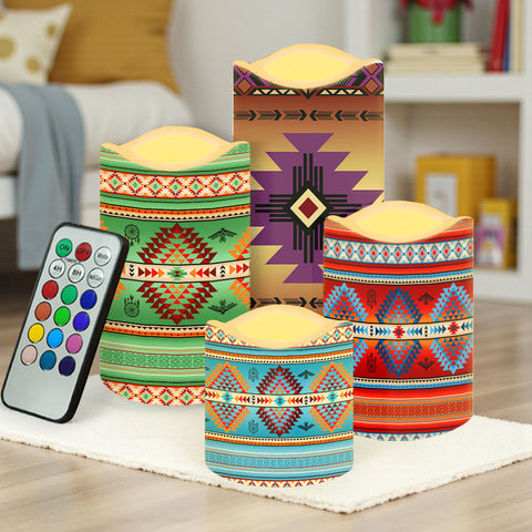 N7-25 Pattern Native American Bullet candles - Set of 4