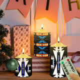 N7-26 Pattern Native American Bullet candles - Set of 3