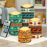 N7-27 Pattern Native American Bullet candles - Set of 4