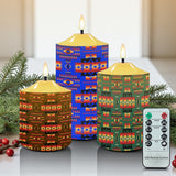 N7-31 Pattern Native American Bullet candles - Set of 3