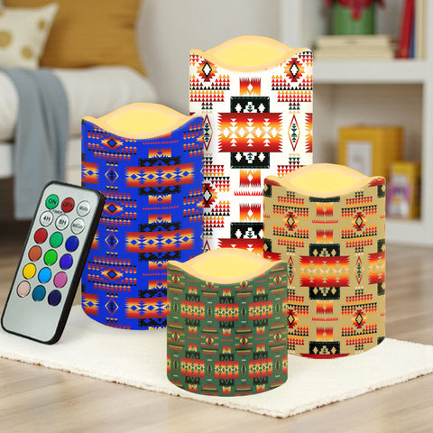 N7-31 Pattern Native American Bullet candles - Set of 4
