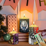 N7-34 Wolf Dreamcatcher Pattern Native American Bullet candles - Set of 3