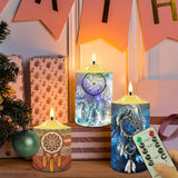 N7-36 Dreamcatcher Pattern Native American Bullet candles - Set of 3