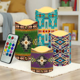 N7-37 Pattern Native American Bullet candles - Set of 4