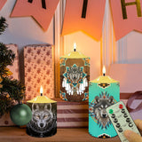 N7-38 Wolf Pattern Native American Bullet candles - Set of 3