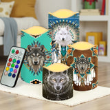 N7-38 Wolf Pattern Native American Bullet candles - Set of 4
