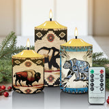 N7-39 Pattern Native American Bullet candles - Set of 3