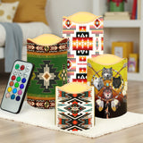 N7-40 Pattern Native American Bullet candles - Set of 4