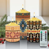 N7-41 Pattern Native American Bullet candles - Set of 3