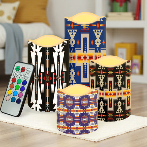 N7-41 Pattern Native American Bullet candles - Set of 4