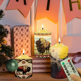 N7-43 Bison Pattern Native American Bullet candles - Set of 3