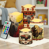 N7-43 Bison Pattern Native American Bullet candles - Set of 4