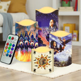 N7-44 Chief Pattern Native American Bullet candles - Set of 4