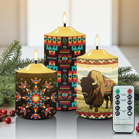 N7-47 Pattern Native American Bullet candles - Set of 3