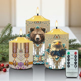 N7-48 Pattern Native American Bullet candles - Set of 3