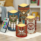 N7-50 Pattern Native American Bullet candles - Set of 4