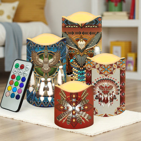 N7-50 Pattern Native American Bullet candles - Set of 4