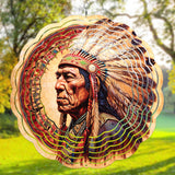 Powwow StoreNAT240621M001  Chief Native Vintage Listen to the wind & Chief Native Vintage Wind Spinner