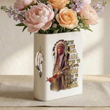 NAT240713-M001 Listen to the wind It talks Native American Ceramic Book-Shaped Vase