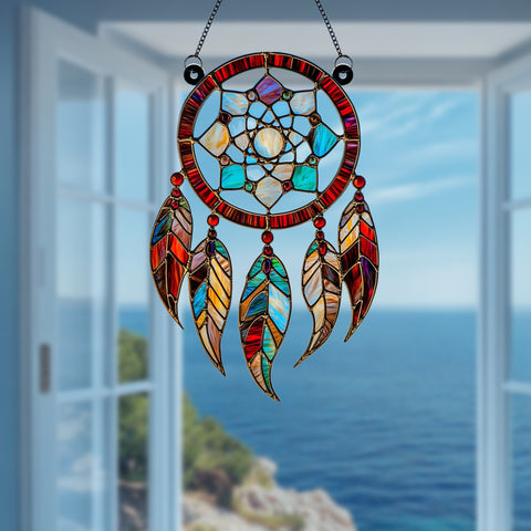 Native American Feather Acrylic Suncatcher - 241119-SC002