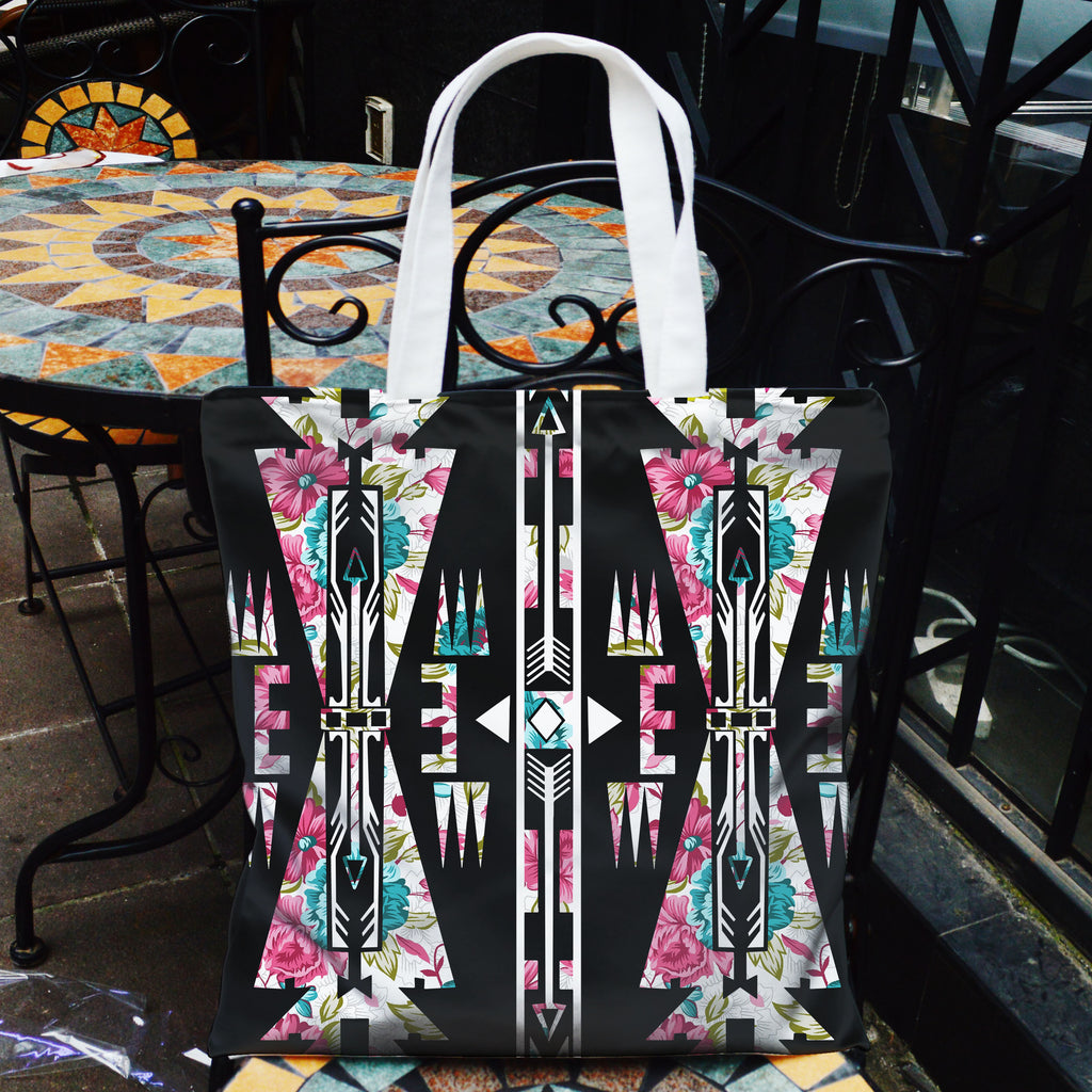 Native American Flower Arrow Pocket Canvas Bag