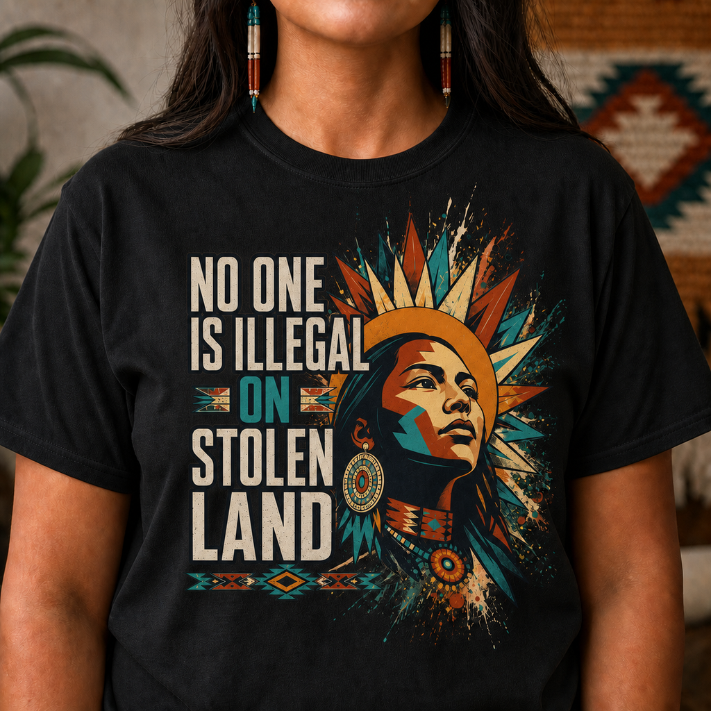 Vintage Chief Graphic Native American-Inspired 2D T-Shirt TSm001