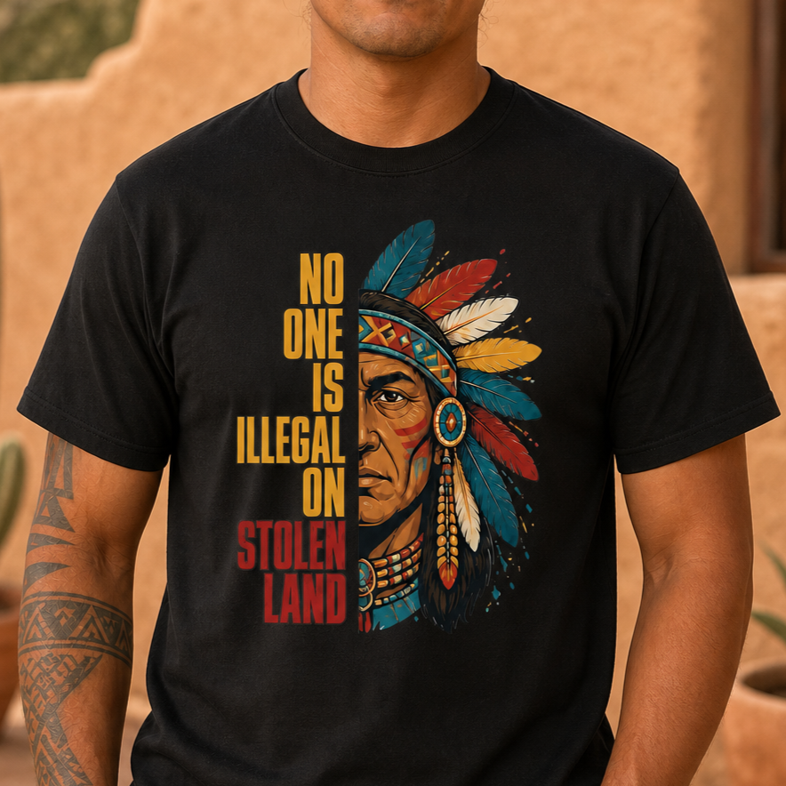 Chief Headdress Portrait T-Shirt Native American-Inspired TSm002