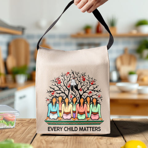Orange Day Every Child Matters Native American Canvas Lunch Bag