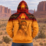 Orange Feather Child Spirit Native American-Inspired 3D Hoodie HD3dm007