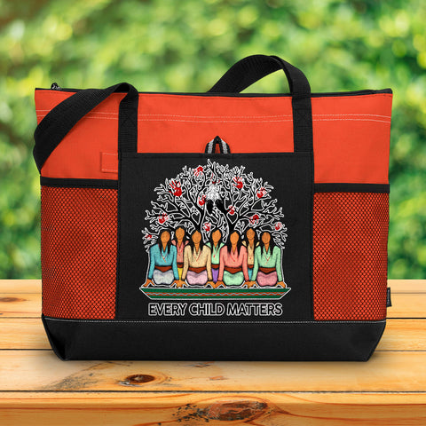 Orange Day Every Child Matters Tote Bag With Mesh Pockets