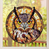Brown Owl Native American Custom Shape Water Ripple Acrylic Hanging Ornament