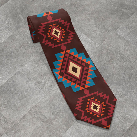 PBT-0032 Native American All-over Print Necktie